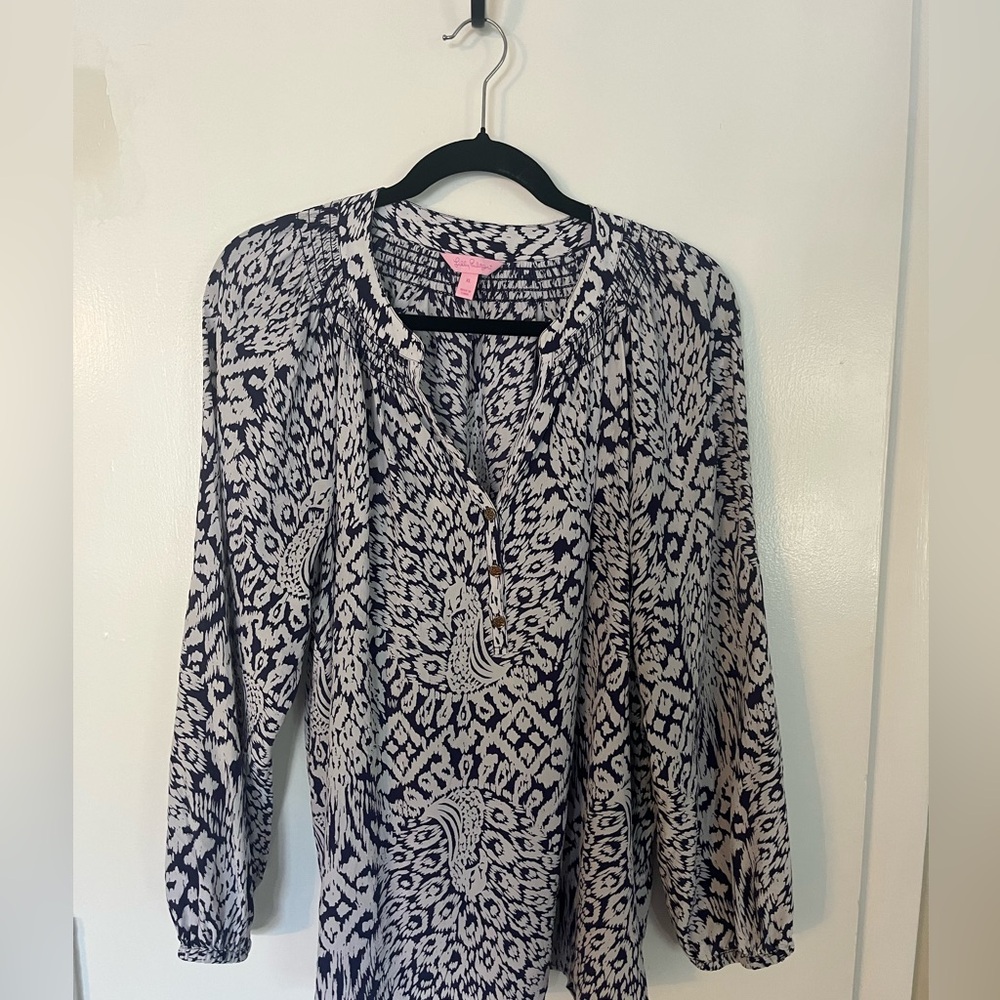 Lilly Pulitzer 100% silk blouse XL